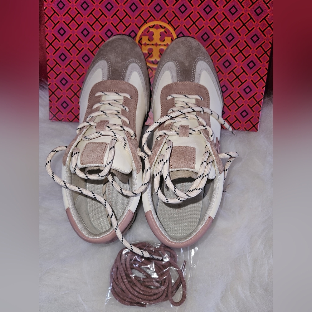Tory Burch Vintage Nylon Sneaker Gressane Heroes Soft Shoes Pink 143468 Size 9.5 - Picture 6 of 8